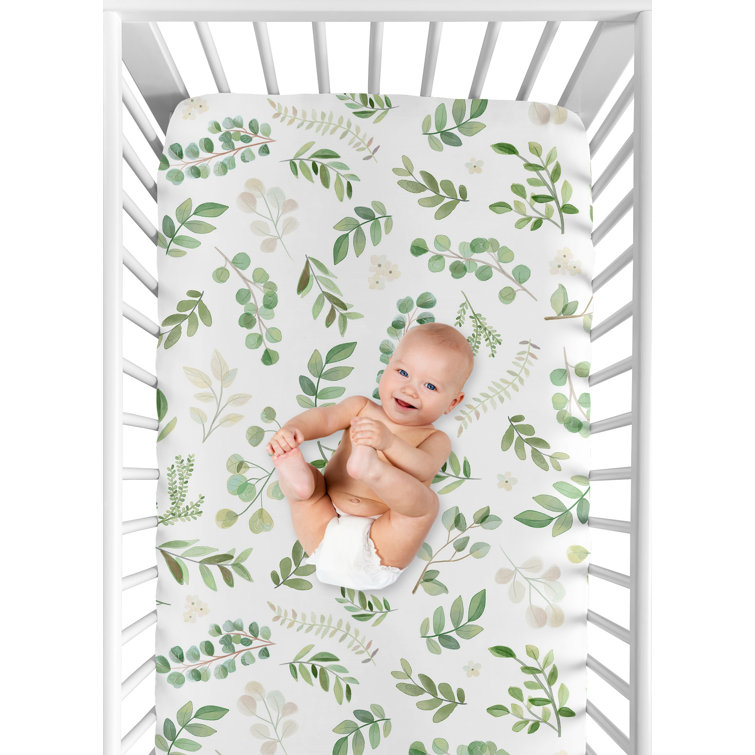 Sweet Jojo Designs Botanical Floral Leaf Fitted Crib Sheet & Reviews Wayfair